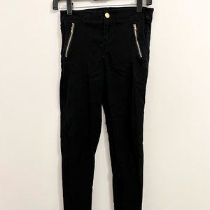 Gorgeous black dress pants with gold zippers